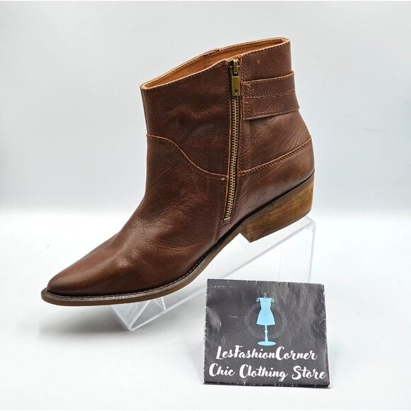 Lucky Brand Women's Brown Leather Caelyn Buckle Accents Ankle Bootie Sz 11 2972 - Picture 15 of 16